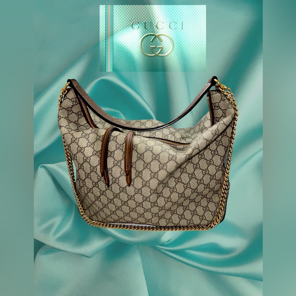 Gucci Monogram Tan Hobo Bag/Purse